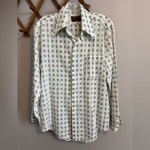 Vintage 70s Manstyle Geometric Dagger Collar Shirt
Grunge Cobain western